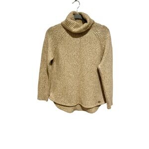 Michael Kors Womens Turtleneck Sweater Size L‎ Long Sleeve Knit Beige